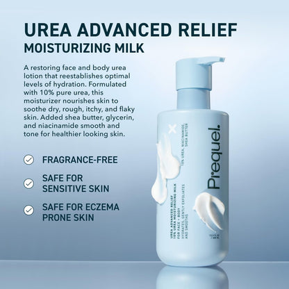 Prequel Skin Urea 10% Moisturizing Lotion for Face & Body, Unscented, Hydrating Cream for Extremely Dry & Sensitive Skin, 6.75 fl oz, Pack of 2 Avelisse
