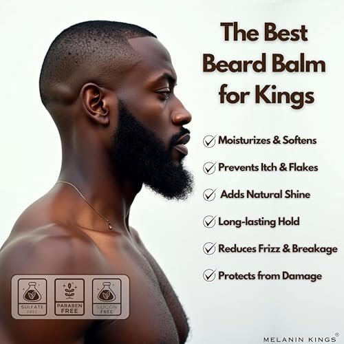 Melanin Kings Beard Balm for Black Men – 3 oz with Kenyan Sandalwood Scent, Ancient African Ingredients - görsel 8