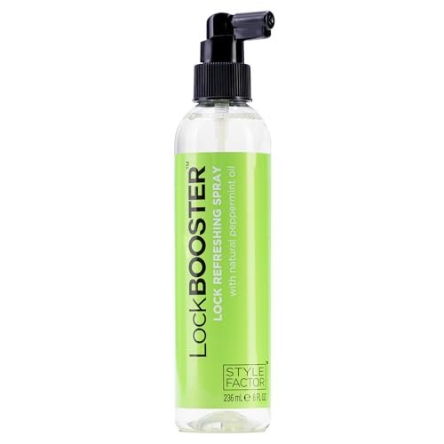 Style Factor LockBOOSTER Lock Refreshing Spray – Hydrating & Cooling Mist for Braids, Locs & Twists – Alcohol-Free Formula with Peppermint – Refresh Hair & Scalp 8 oz Avelisse