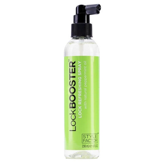 Style Factor LockBOOSTER Lock Refreshing Spray – Hydrating & Cooling Mist for Braids, Locs & Twists – Alcohol-Free Formula with Peppermint – Refresh Hair & Scalp 8 oz Avelisse