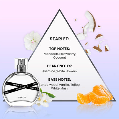 So…? Miss So Set - Gift Collection: Starlet, Sugar Rush, and Sunset Sky Perfumes for Women - Elegant Vanilla Perfume Notes - Cruelty-Free - 3 pc