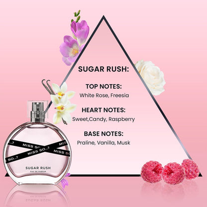 So…? Miss So Set - Gift Collection: Starlet, Sugar Rush, and Sunset Sky Perfumes for Women - Elegant Vanilla Perfume Notes - Cruelty-Free - 3 pc