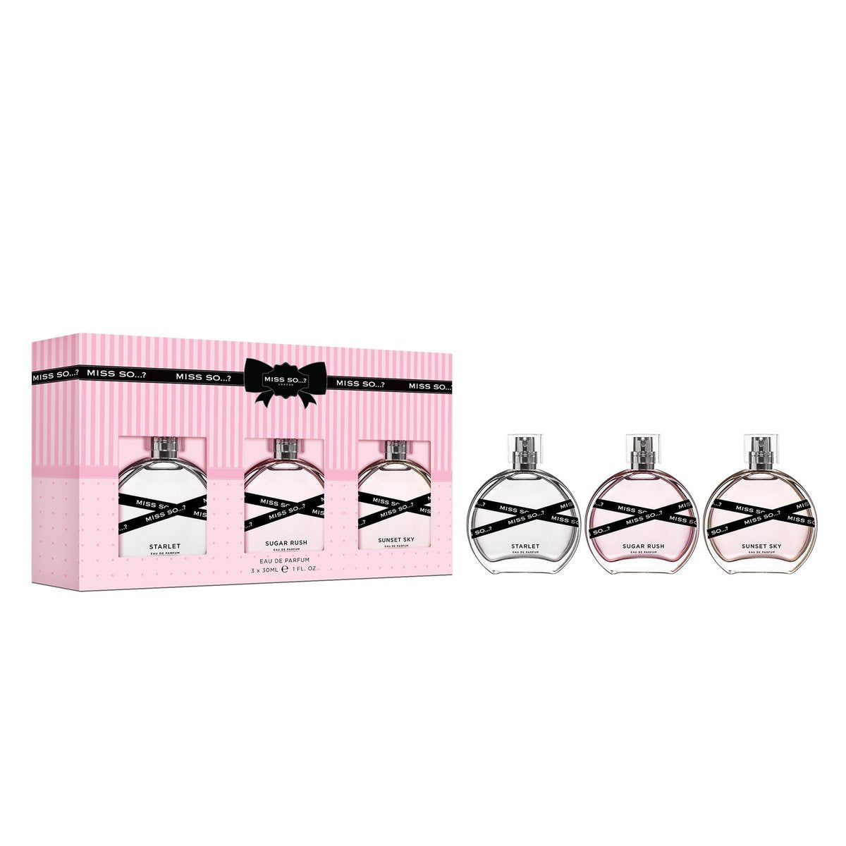 So…? Miss So Set - Gift Collection: Starlet, Sugar Rush, and Sunset Sky Perfumes for Women - Elegant Vanilla Perfume Notes - Cruelty-Free - 3 pc - görsel 1
