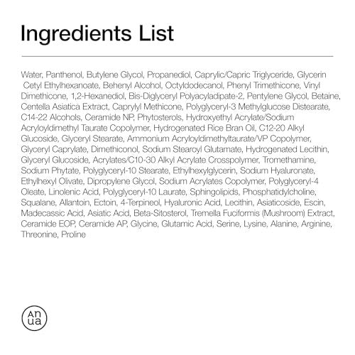 ANUA 3 Ceramide Panthenol Moisture Barrier Cream - Hydrating Daily Face Moisturizer for All Skin Types, Soothing, Non Comedogenic, with Centella for Skin Barrier, Korean Skincare, 3.38 fl oz Avelisse