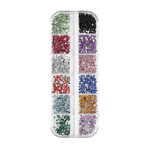 3000pcs 3D Flatback Rhinestones 2mm Mini Charms for Nail Design - Colorful Resin Diamonds Gems Kit for Nail Art and Crafting - görsel 6