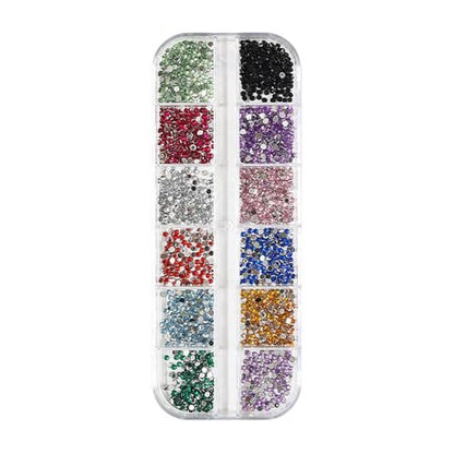 3000pcs 3D Flatback Rhinestones 2mm Mini Charms for Nail Design - Colorful Resin Diamonds Gems Kit for Nail Art and Crafting
