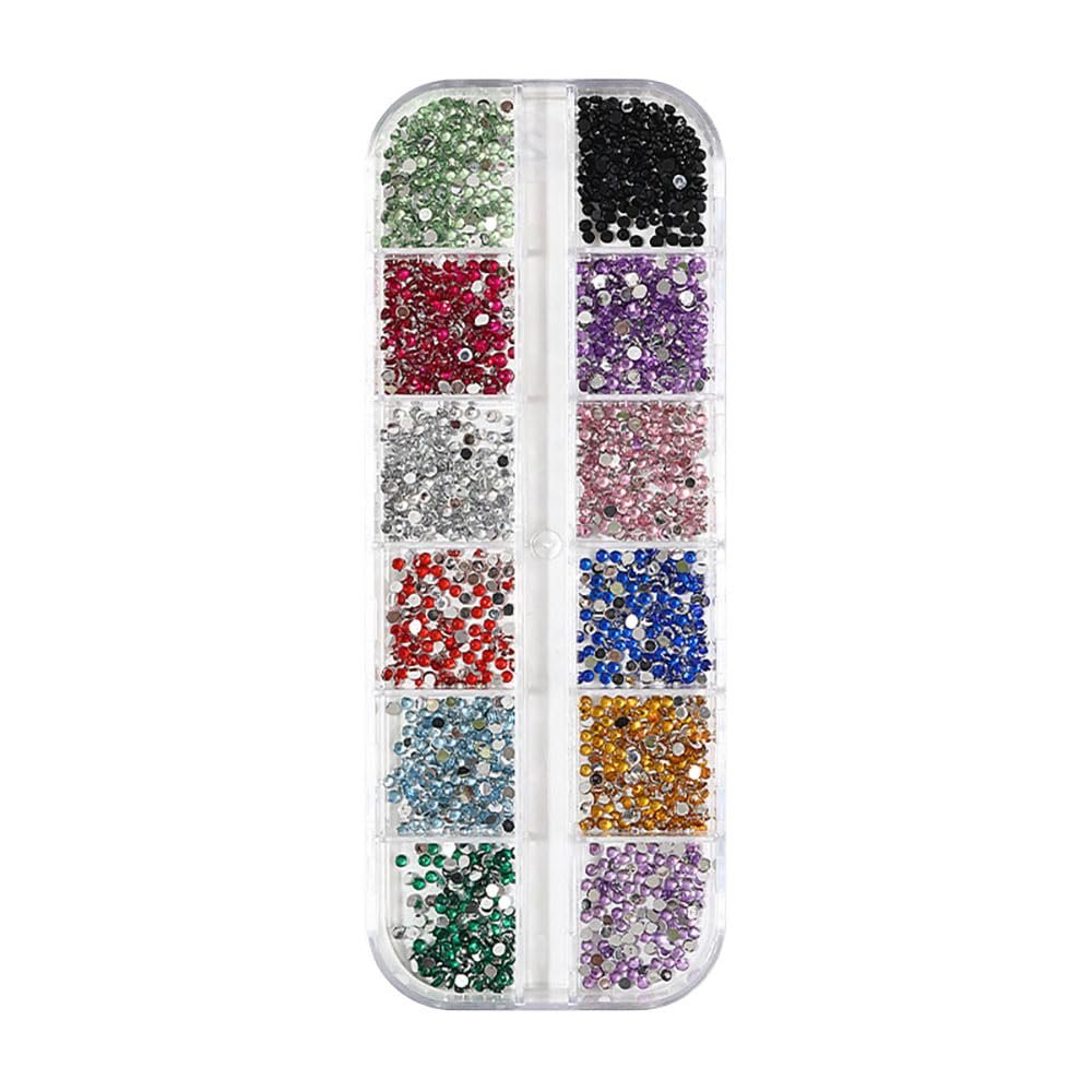 3000pcs 3D Flatback Rhinestones 2mm Mini Charms for Nail Design - Colorful Resin Diamonds Gems Kit for Nail Art and Crafting - görsel 5