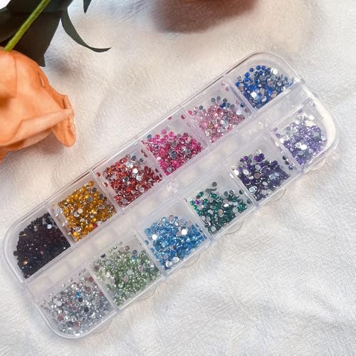 3000pcs 3D Flatback Rhinestones 2mm Mini Charms for Nail Design - Colorful Resin Diamonds Gems Kit for Nail Art and Crafting - görsel 10