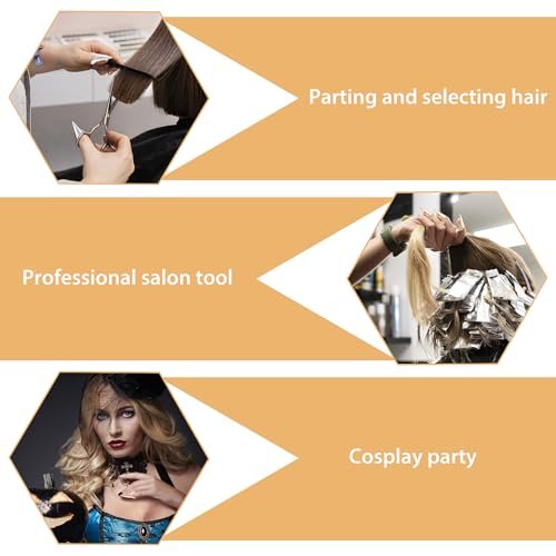 Giantree 10-Piece Braiding Aid Hair Parting Ring Set – Gold & Silver Nail Covers Back Scratcher for Hair Sectioning, Cosplay, and Nail Art - görsel 14