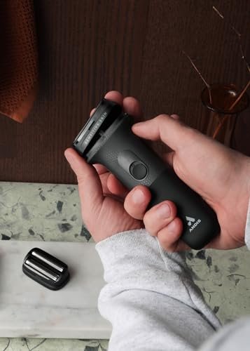 Andis 17480 Inform Lithium-Ion Electric Foil Shaver with Sensitive Skin Foil Head, Rechargeable, 10,000 SPM, Black Avelisse