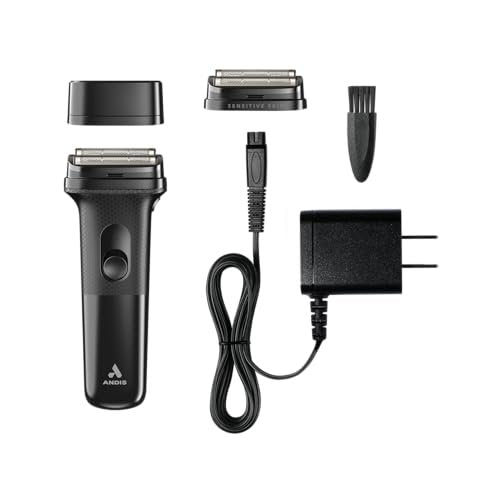 Andis 17480 Inform Lithium-Ion Electric Foil Shaver with Sensitive Skin Foil Head, Rechargeable, 10,000 SPM, Black Avelisse