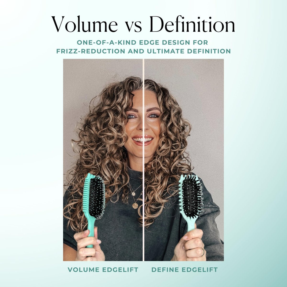 Bounce Curl Volume EdgeLift Brush – 5-in-1 Tool for Volumized Waves, Curls & Coils (Teal) Avelisse
