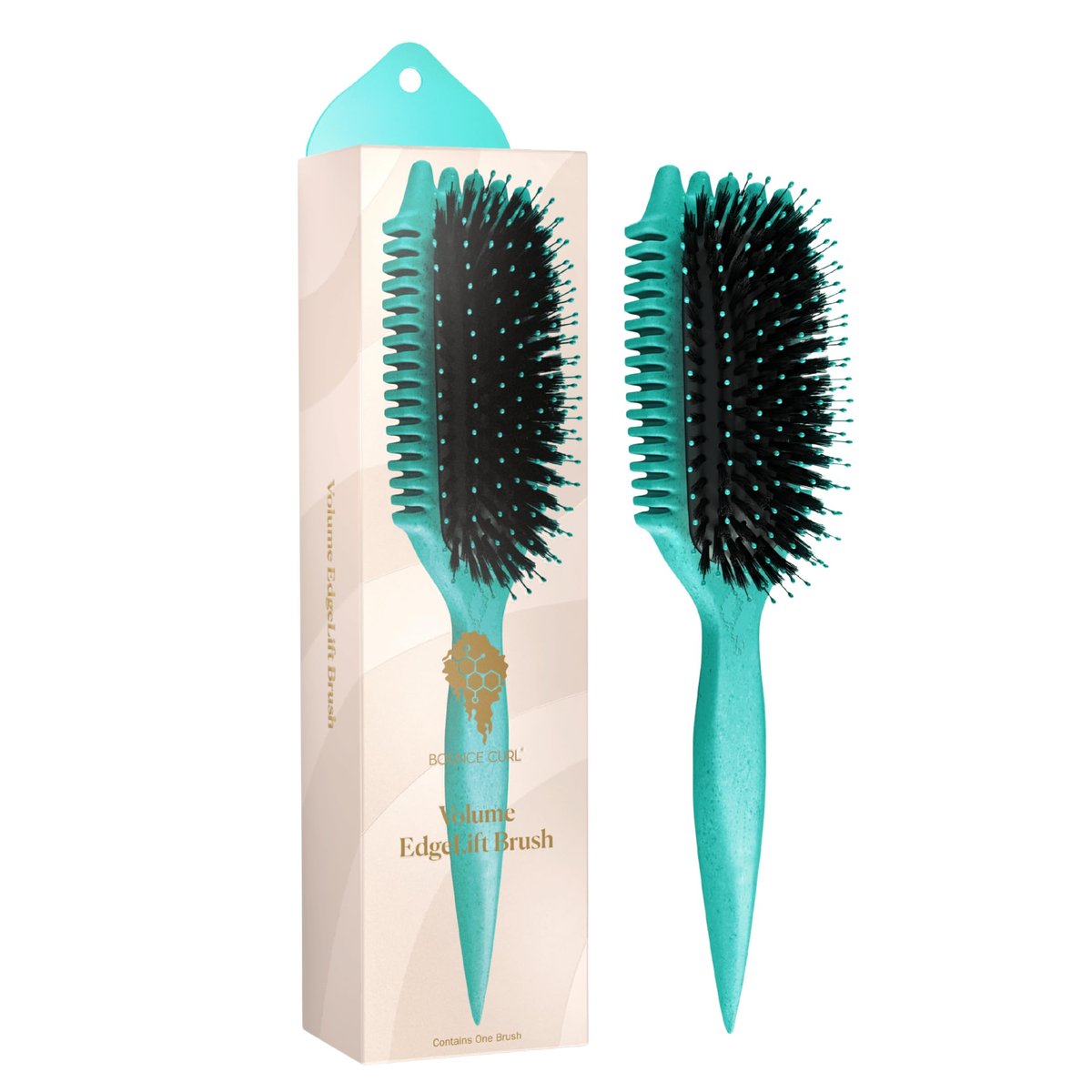 Bounce Curl Volume EdgeLift Brush – 5-in-1 Tool for Volumized Waves, Curls & Coils (Teal) Avelisse