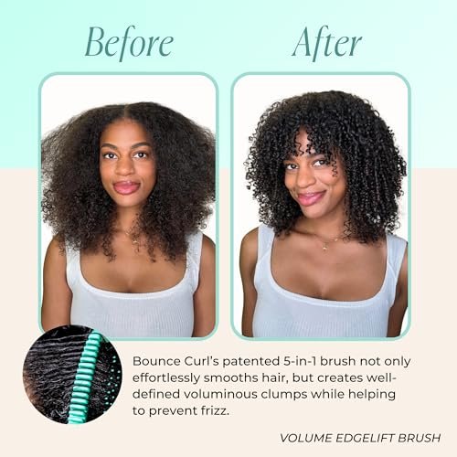 Bounce Curl Volume EdgeLift Brush – 5-in-1 Tool for Volumized Waves, Curls & Coils (Teal) Avelisse