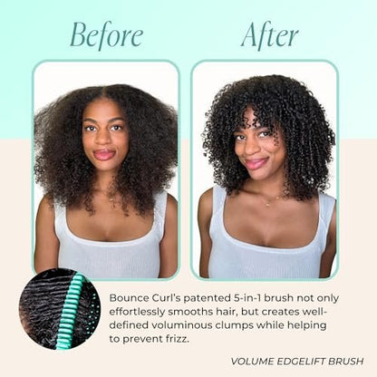 Bounce Curl Volume EdgeLift Brush – 5-in-1 Tool for Volumized Waves, Curls & Coils (Teal) Avelisse