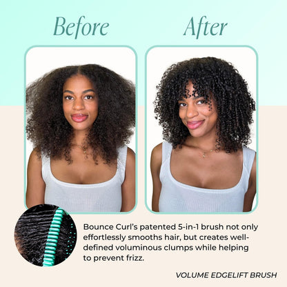 Bounce Curl Volume EdgeLift Brush – 5-in-1 Tool for Volumized Waves, Curls & Coils (Teal) Avelisse