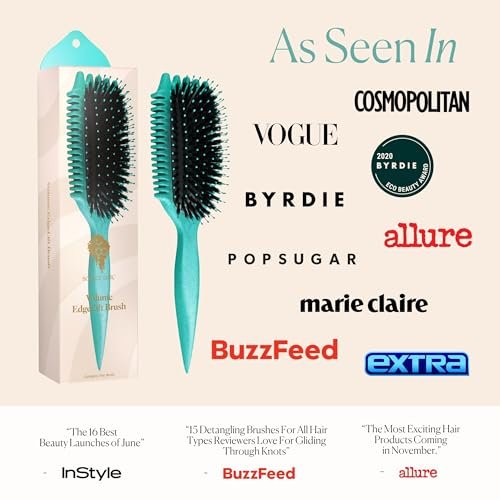Bounce Curl Volume EdgeLift Brush – 5-in-1 Tool for Volumized Waves, Curls & Coils (Teal) Avelisse