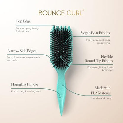 Bounce Curl Volume EdgeLift Brush – 5-in-1 Tool for Volumized Waves, Curls & Coils (Teal) Avelisse