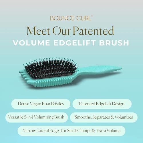 Bounce Curl Volume EdgeLift Brush – 5-in-1 Tool for Volumized Waves, Curls & Coils (Teal) Avelisse
