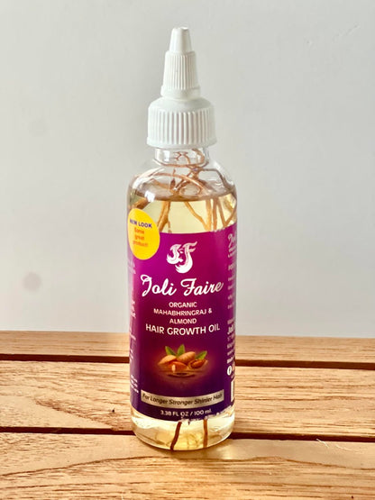 JOLI FAIRE Organic Hair Growth Oil with Mahabhringraj & Almond – Thickens, Anti-Dandruff, Breakage Repair – Safe for All Ages & Hair Types (3.38 fl oz) Avelisse