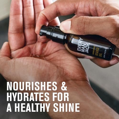 Every Man Jack Beard Grooming Kit for Men - Sandalwood Beard Oil & Balm, Brush, Wooden Comb, Scissors, Mustache Comb Avelisse