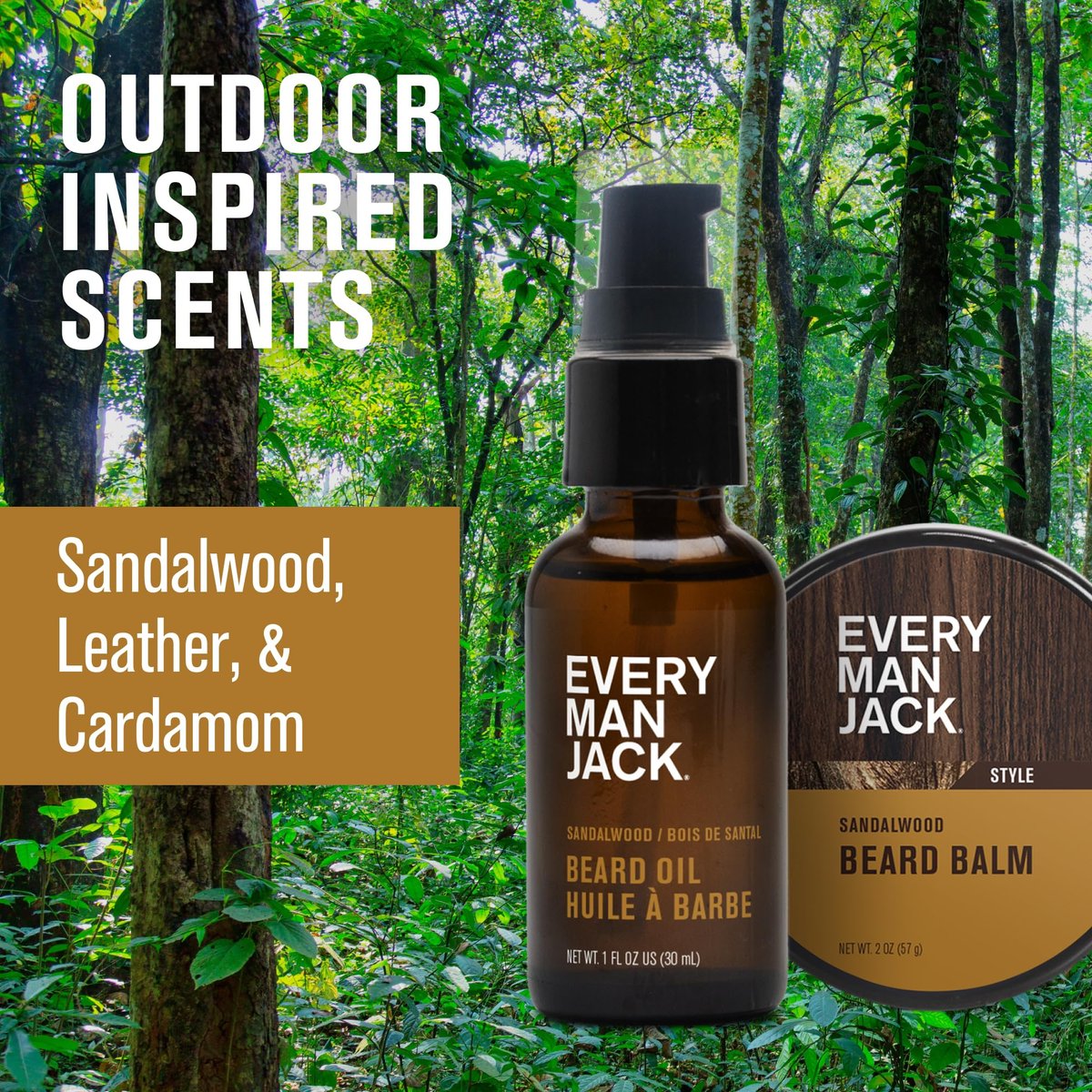 Every Man Jack Beard Grooming Kit for Men - Sandalwood Beard Oil & Balm, Brush, Wooden Comb, Scissors, Mustache Comb Avelisse