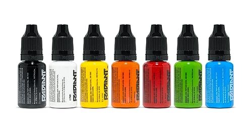 Radiant Colors Professional Tattoo Ink Set - 7 Vibrant 1/2 oz Colors - görsel 3