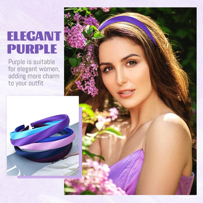 Cinaci 24-Piece Candy Color Satin Wrapped Plastic Headbands - 0.6" Wide Blank Plain DIY Craft Headbands for Women, Girls, Teens, Kids - Multicolor Hair Accessories