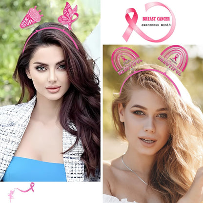 Breast Cancer Awareness Headbands for Women – Pink Ribbon Hair Bands, Hope & Love Ribbon Headwear, 5-Pack Party Favors & Supplies