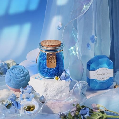Blue Self Care Spa Basket Set - Gifts for Women, Mom, Sister, Grandma, Bestie, Daughter, Teacher Appreciation, Graduation Gift - görsel 8