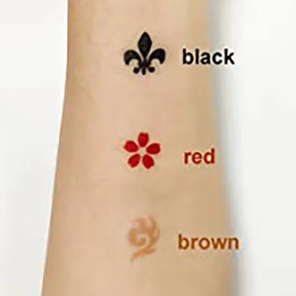 4Pcs Black Temporary Tattoo Kit - 100% Natural Tattoo Paste Cones with 20 Stencils - DIY Body Art for Women, Men & Teens Avelisse