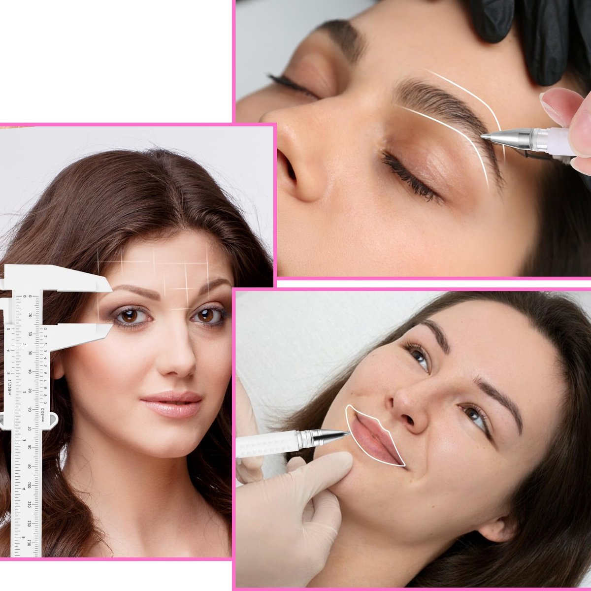 Eyebrow Microblading Marker Pen – 2 Pens with 4 Refills & Ruler for Brow Mapping, Tattoo & Lamination (White) - görsel 13