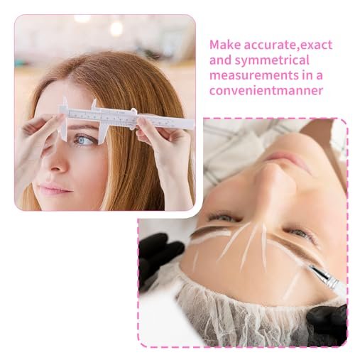 Eyebrow Microblading Marker Pen – 2 Pens with 4 Refills & Ruler for Brow Mapping, Tattoo & Lamination (White) - görsel 8