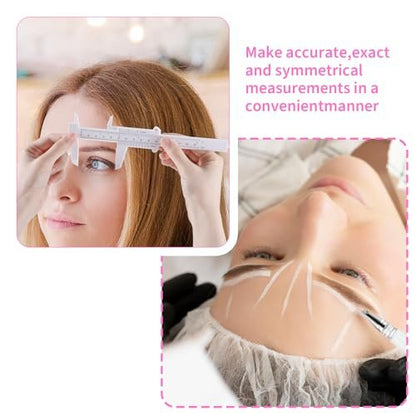 Eyebrow Microblading Marker Pen – 2 Pens with 4 Refills & Ruler for Brow Mapping, Tattoo & Lamination (White)