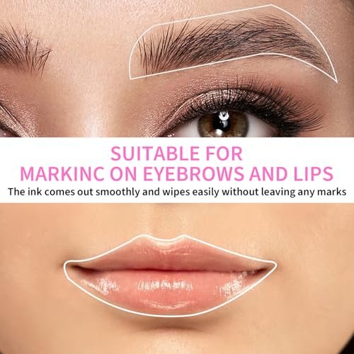 Eyebrow Microblading Marker Pen – 2 Pens with 4 Refills & Ruler for Brow Mapping, Tattoo & Lamination (White) - görsel 10
