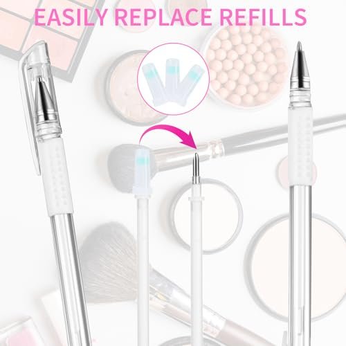 Eyebrow Microblading Marker Pen – 2 Pens with 4 Refills & Ruler for Brow Mapping, Tattoo & Lamination (White) - görsel 6