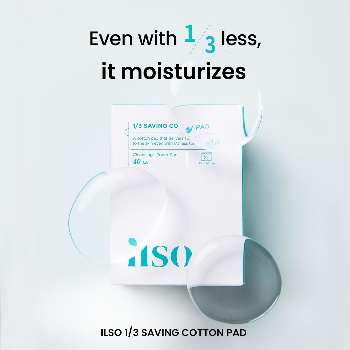 ILSO 1/3 Saving Cotton Pad – Thin Layer Perfect for DIY Toner Pads & Masks, 40 Sheets, Korean Skincare (50 x 70mm) - görsel 3
