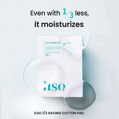 ILSO 1/3 Saving Cotton Pad – Thin Layer Perfect for DIY Toner Pads & Masks, 40 Sheets, Korean Skincare (50 x 70mm)
