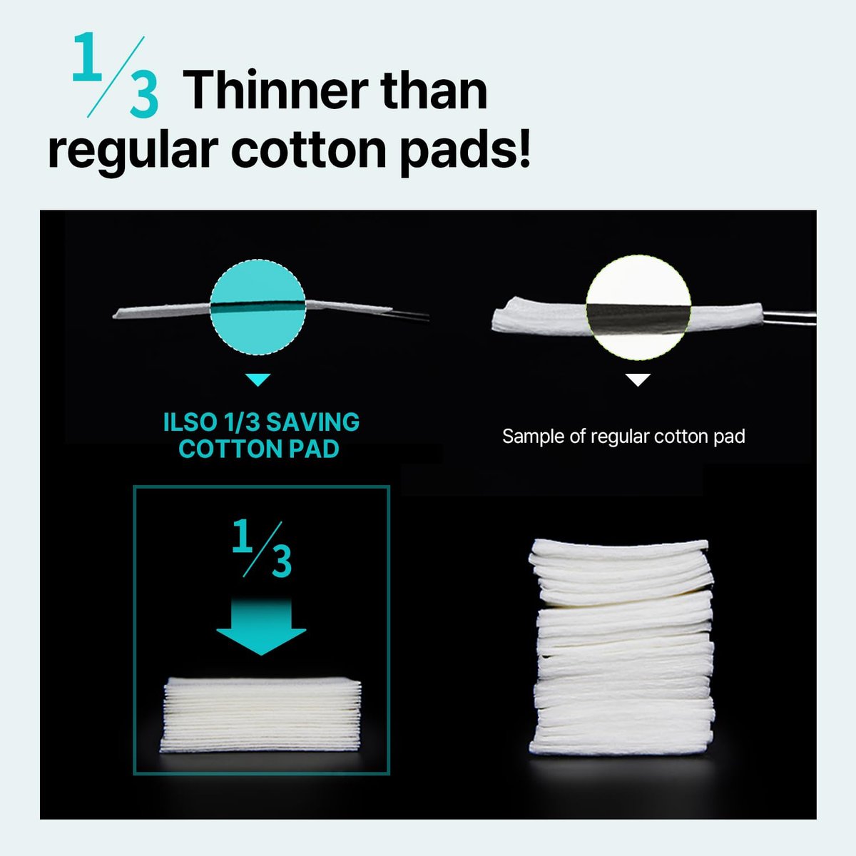 ILSO 1/3 Saving Cotton Pad – Thin Layer Perfect for DIY Toner Pads & Masks, 40 Sheets, Korean Skincare (50 x 70mm) - görsel 9