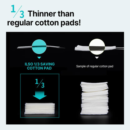 ILSO 1/3 Saving Cotton Pad – Thin Layer Perfect for DIY Toner Pads & Masks, 40 Sheets, Korean Skincare (50 x 70mm)