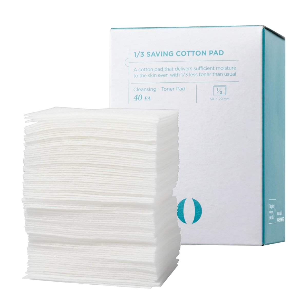 ILSO 1/3 Saving Cotton Pad – Thin Layer Perfect for DIY Toner Pads & Masks, 40 Sheets, Korean Skincare (50 x 70mm) - görsel 1