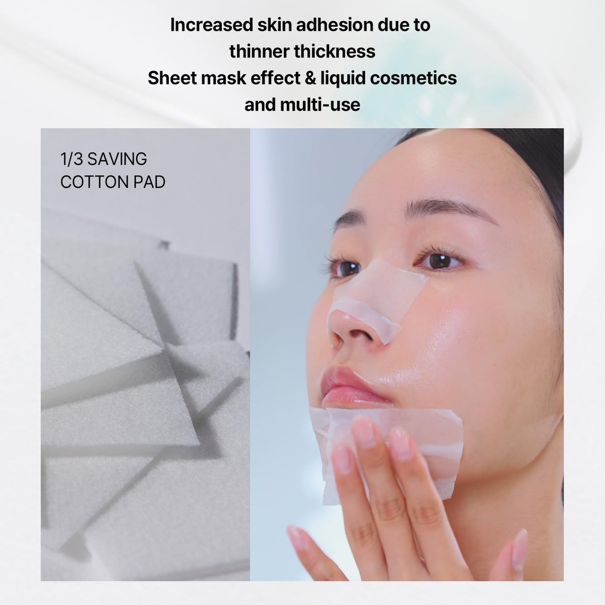 ILSO 1/3 Saving Cotton Pad – Thin Layer Perfect for DIY Toner Pads & Masks, 40 Sheets, Korean Skincare (50 x 70mm) - görsel 7