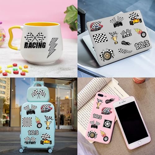 72-Piece Checkered Flag Party Set: 48 Temporary Tattoos & 24 Slap Bracelets – Racing-Themed Birthday Supplies, Baby Shower Gifts, Classroom Rewards & Party Decor - görsel 18