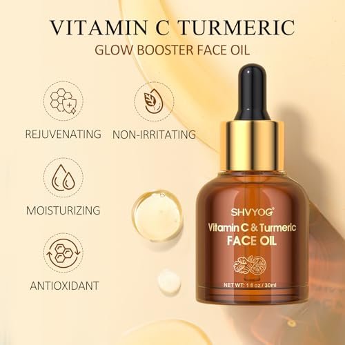 SHVYOG Vitamin C Turmeric Face Oil – Moisturizing, Firming Oil for Dry Skin, Wrinkles & Uneven Tone, 1 Fl Oz Avelisse