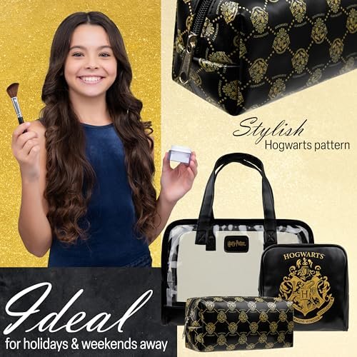 Get Trend Harry Potter Toiletry Bag Set of 3 – Travel Cosmetic Organizer for Women, Girls, Teens – Gifts for Wife, Girlfriend, Sister Avelisse
