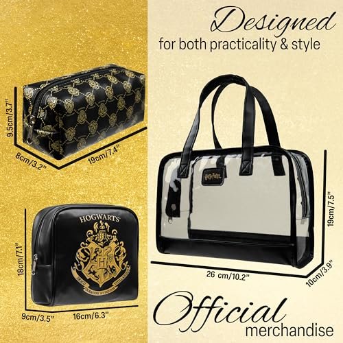 Get Trend Harry Potter Toiletry Bag Set of 3 – Travel Cosmetic Organizer for Women, Girls, Teens – Gifts for Wife, Girlfriend, Sister Avelisse