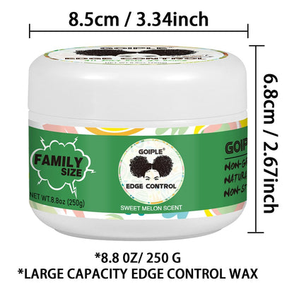 8.8 OZ Edge Control Wax for Women – Strong Hold, Non-Greasy Edge Smoother Styling Gel for Black Hair – No Flaking, White Residue, Shine and Smooth (Sweet Melon)