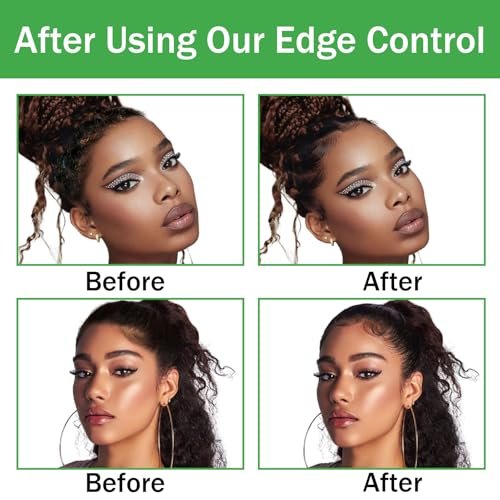 8.8 OZ Edge Control Wax for Women – Strong Hold, Non-Greasy Edge Smoother Styling Gel for Black Hair – No Flaking, White Residue, Shine and Smooth (Sweet Melon) - görsel 10