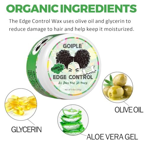 8.8 OZ Edge Control Wax for Women – Strong Hold, Non-Greasy Edge Smoother Styling Gel for Black Hair – No Flaking, White Residue, Shine and Smooth (Sweet Melon) - görsel 4