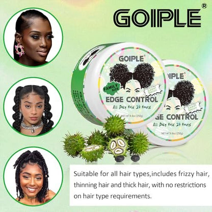 8.8 OZ Edge Control Wax for Women – Strong Hold, Non-Greasy Edge Smoother Styling Gel for Black Hair – No Flaking, White Residue, Shine and Smooth (Sweet Melon)